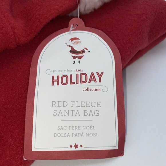 Pottery Barn Kids Alyssa Large Red Fleece Santa Bag Sack Christmas Stocking - Picture 5 of 16